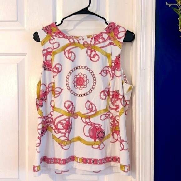 Women’s J. McLaughlin Sleeveless Polyester & Spandex Red & Gold Top Size XL - Picture 2 of 8